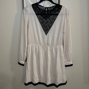 ASOS cream and black lace dress
